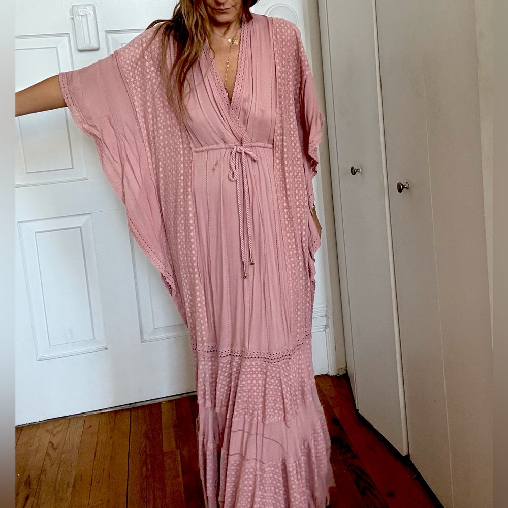 Free people caftan cover up crochet lace